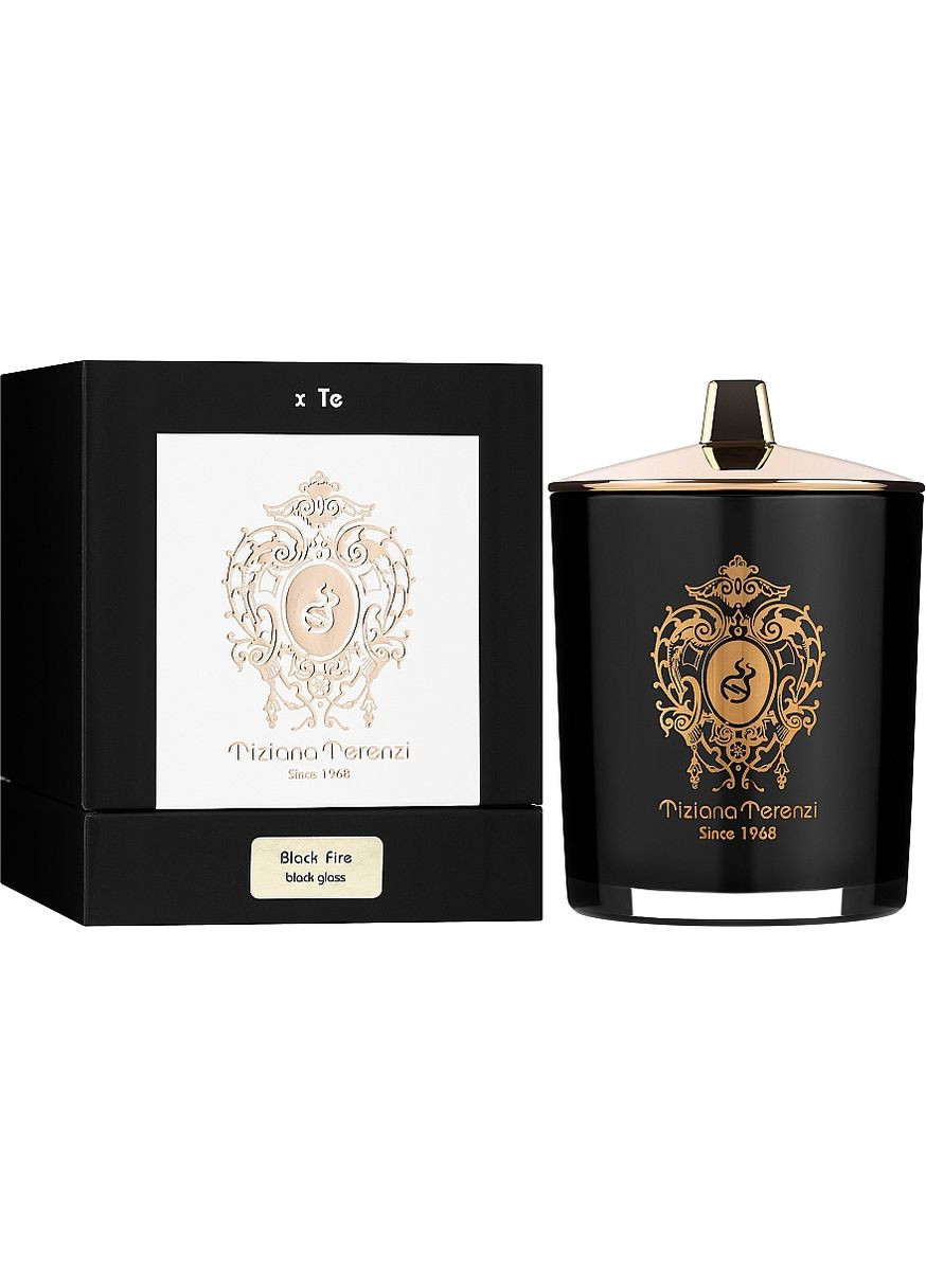Парфюмерная свеча с крышкой Black Fire Black Glass 170g (928835-1837364) Tiziana Terenzi (368659003)