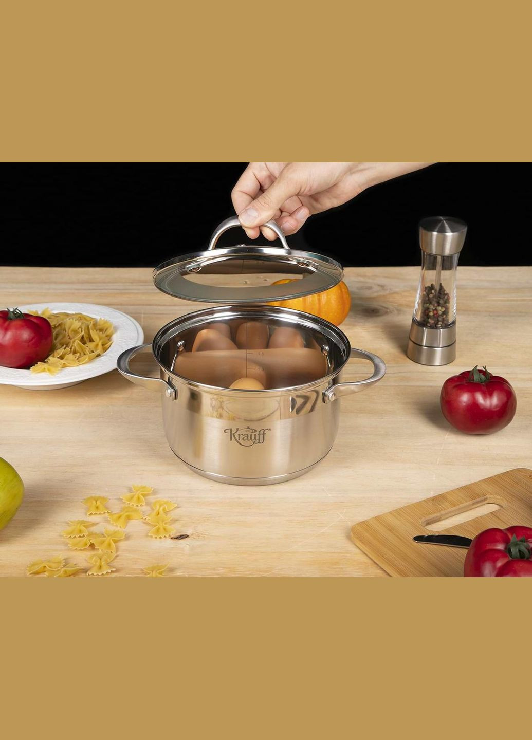 Каструля нержавійка з кришкою Lokka 18 см, 2.9 л (26-242-033) Krauff (334712935)