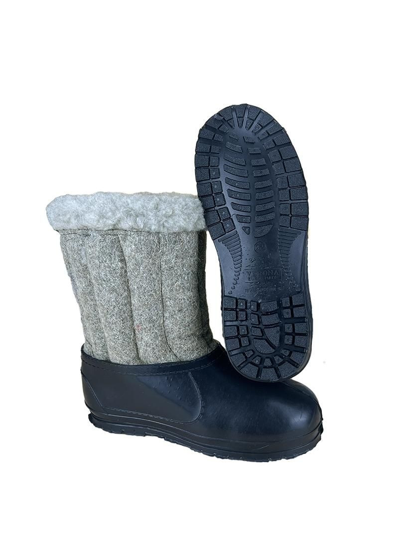 Серые женские валенки короткие с калошем серые 70505-10 Sanlin