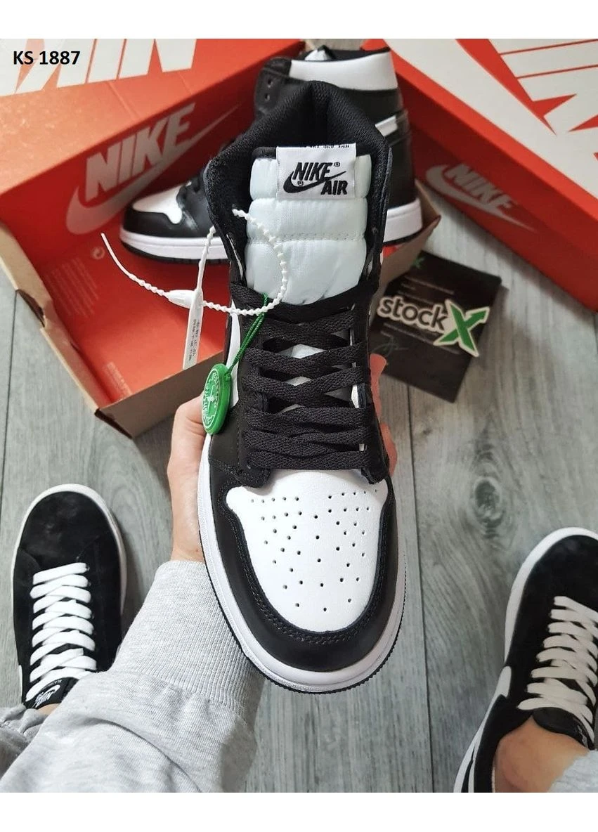 Білі літні кросівки nike air jordan 1 high black white найк аір джордан No Brand