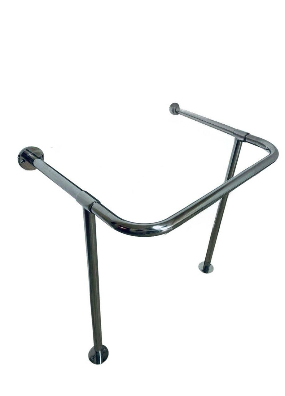 Поручень для мойки "Стена-Пол", Ø 32 мм - 530х710х800 мм, нержавеющая сталь, крепление полистерол Everest (352768924)