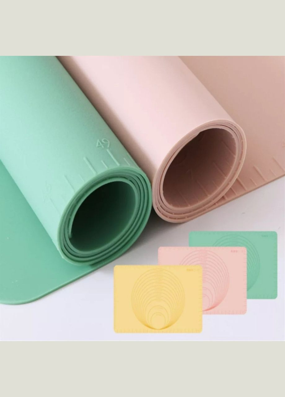 Кулінарний килимок для тіста 50*40 см. м'ятний колір No Brand (366023699)