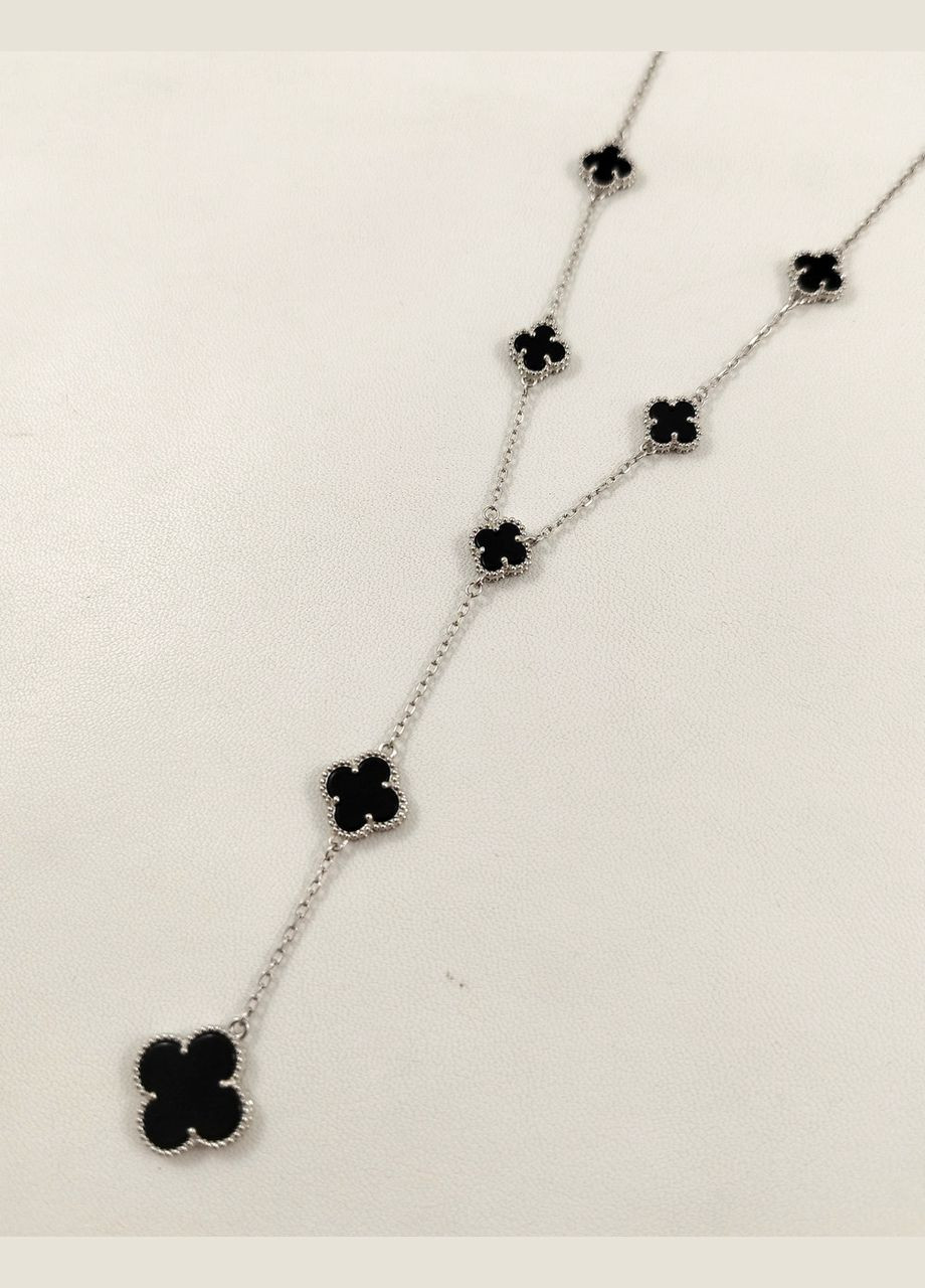 Срібне кольє з оніксом "Конюшина" КЛВ/М-он Shatlen Кольє (341319959)