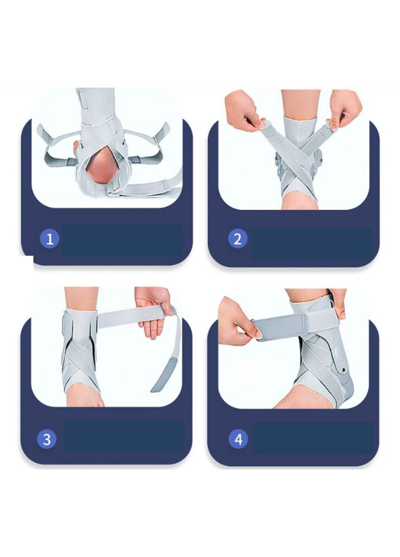 Бандаж-шина ортез голеностопного сустава со стабилизирующими пластинами Размер (36-39) Серый (М1500355) Hongtai (362045876)