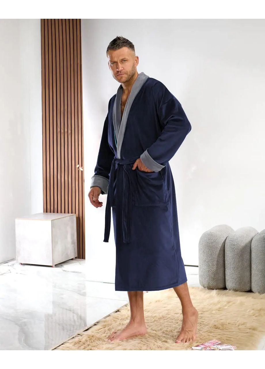 Халат велюровий чоловічий довгий домашній No Brand халат (370439021)