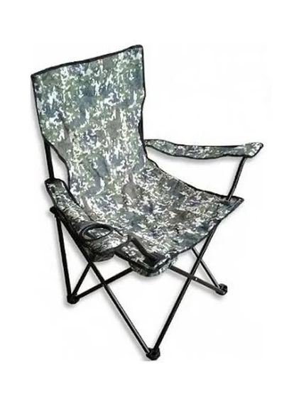 Кемпінговий стілець розкладний зі спинкою та підсклянником Хакі кемпінговий стілець для походів та риболовлі туристичний стілець No Brand (288139030)