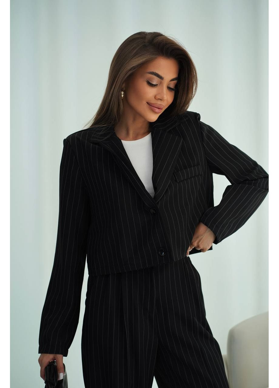 Женский брючный костюм в полоску с укороченным пиджаком MonCher (353689647)