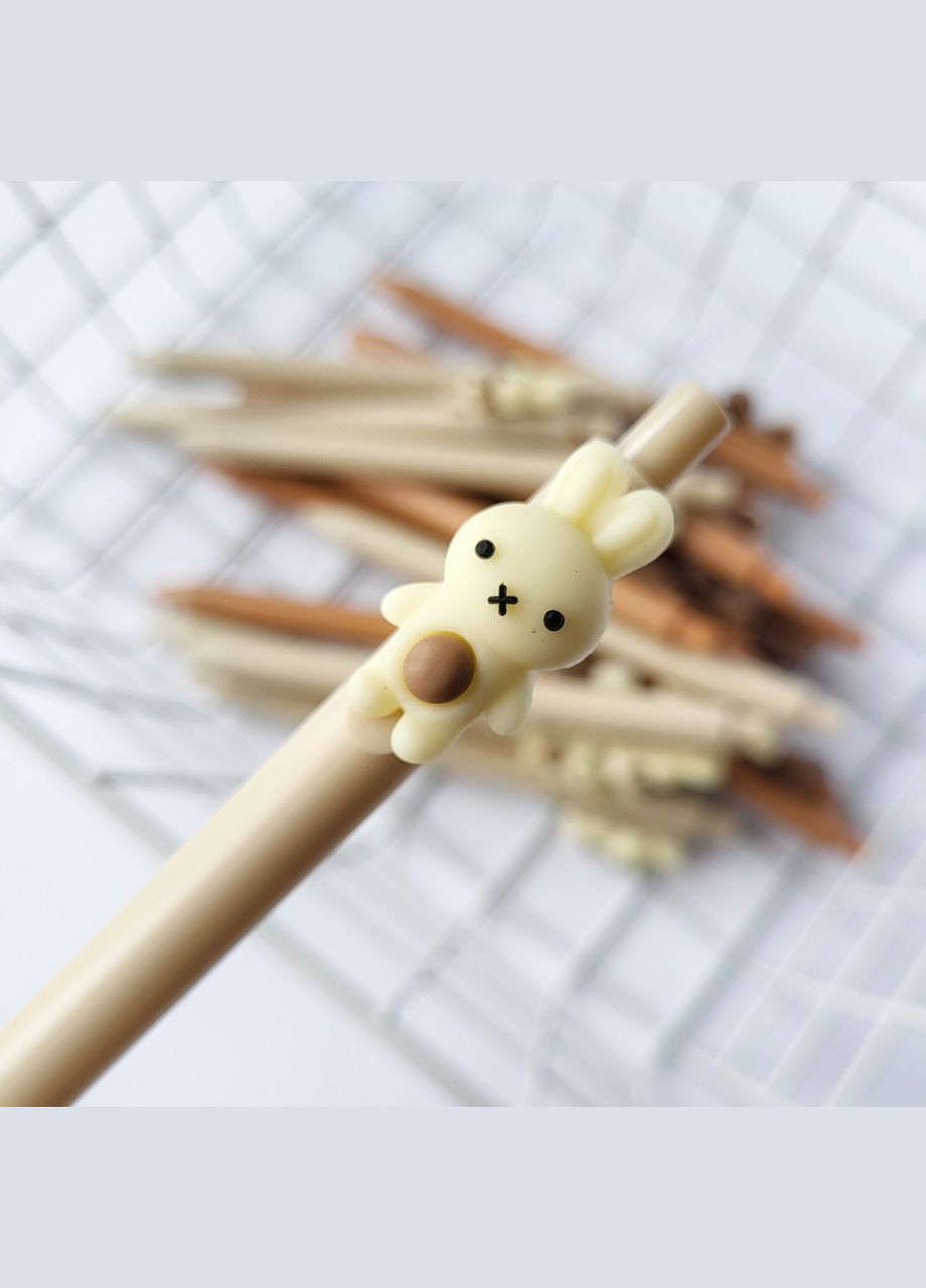 Гелевая ручка в корейском стиле с объемной фигуркой белый кролик черная гелевая паста сменный стержень No Brand (320916882)