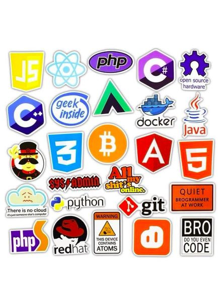 Стікерпак вінілові наклейки МЕРЕЖА програмування. Набір No Brand (323141455)