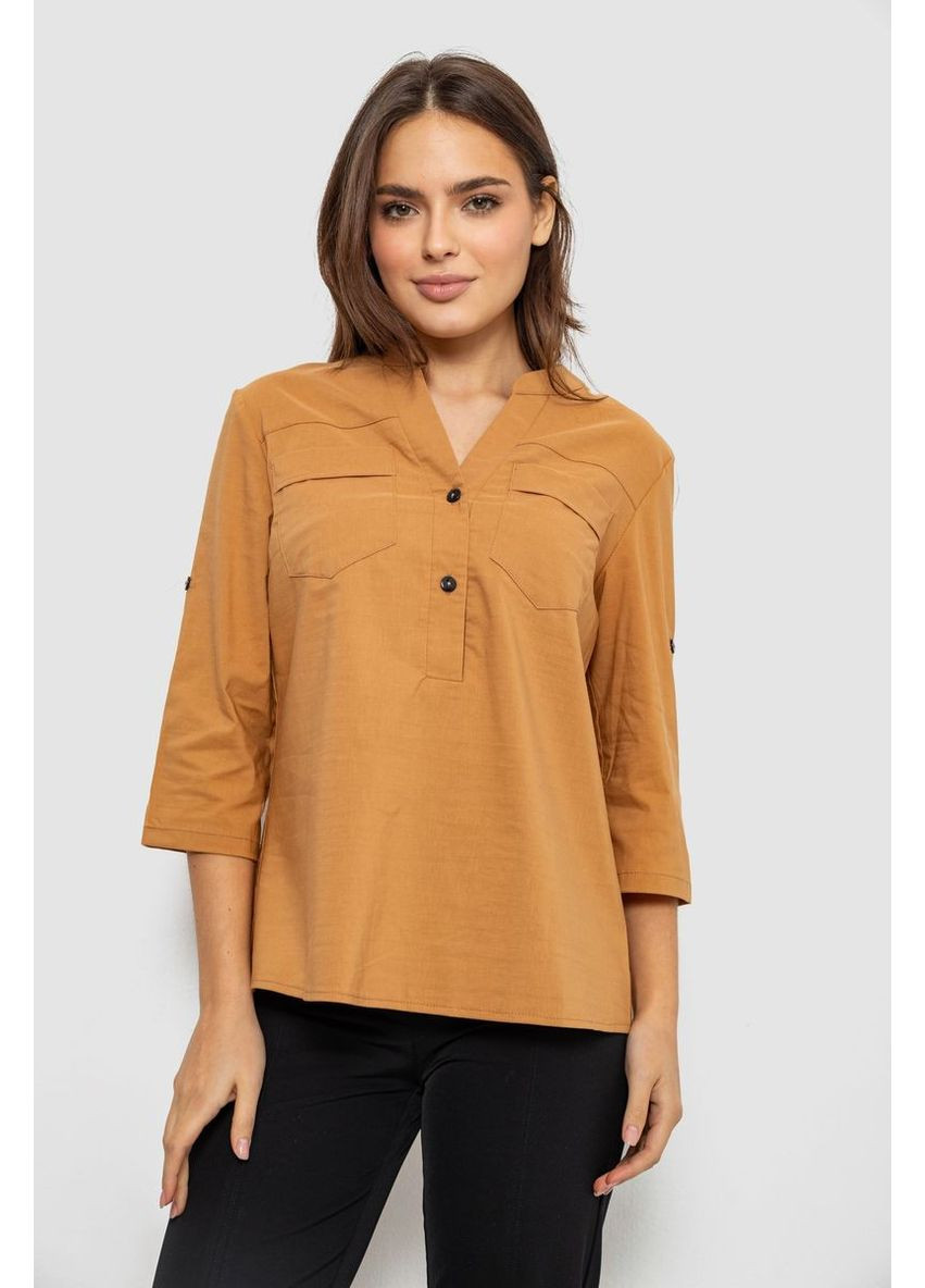 Коричнева блуза однотонна,, 230r96 Ager