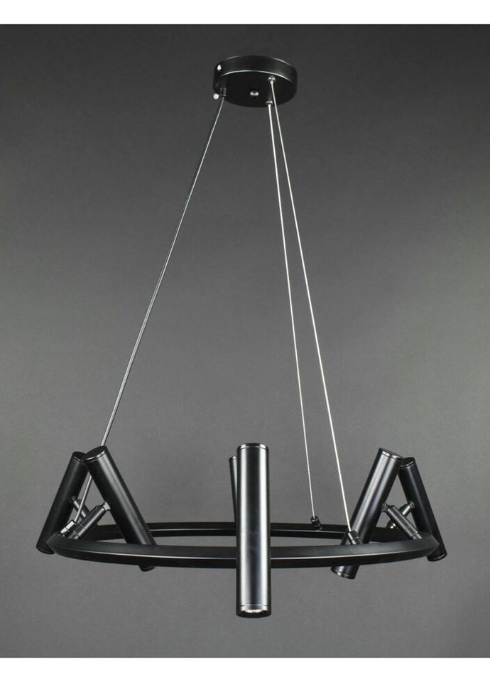 Люстра светодиодная подвесная LED светильник для квартиры на потолок лэд 27743 Черный 40-150х60х60 см. Sunnysky (324395828)