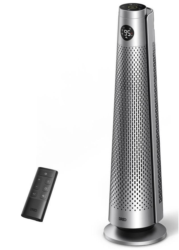 Тепловентилятор Dreo, 25м2, 2000Вт, электр. упр-ние, керамич.нагрев.элемент, пульт ДУ, 8 скор., серебряный Xiaomi (366831913)