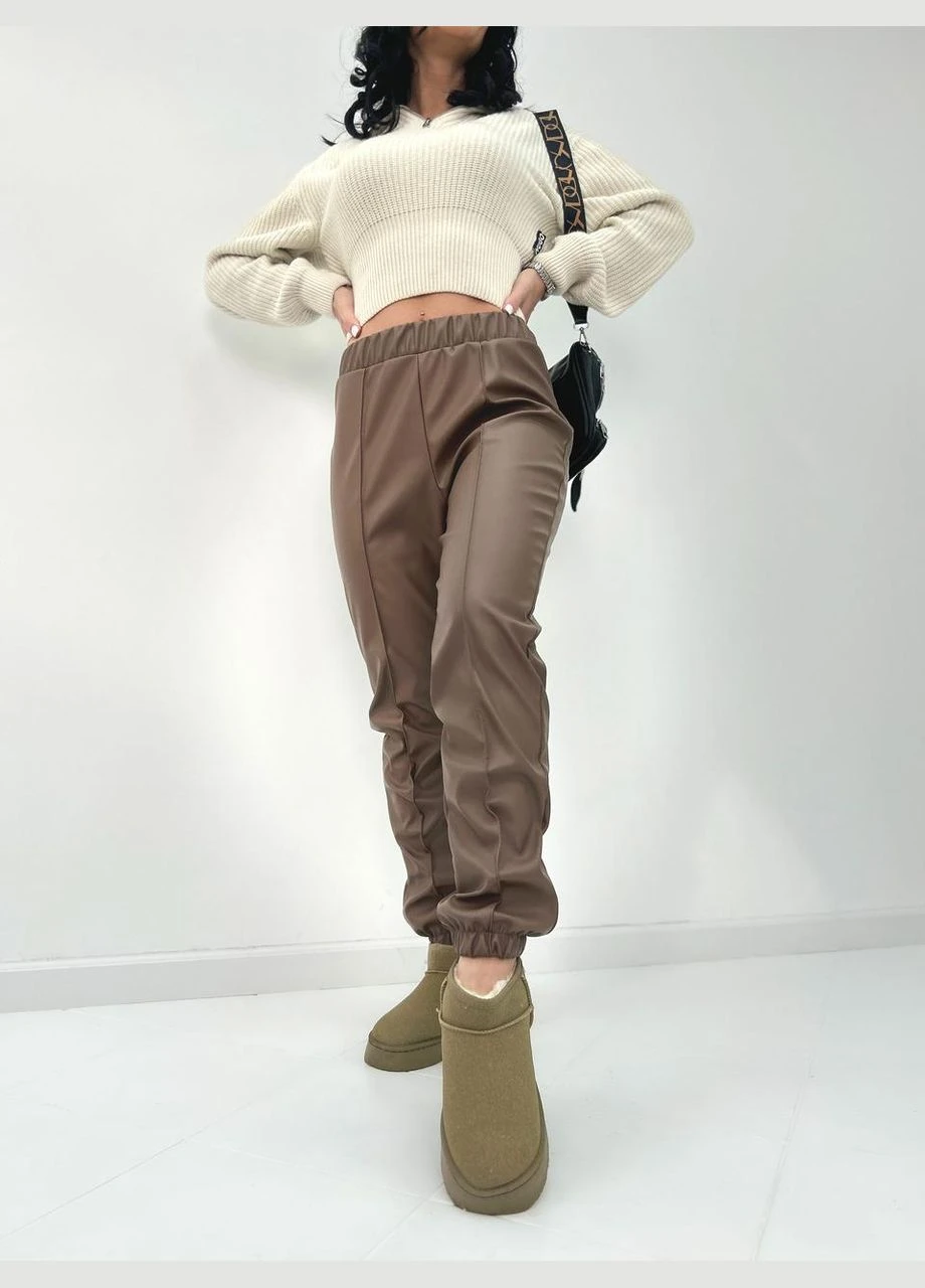 Штани з екошкіри на флісі Fashion Girl (301474249)