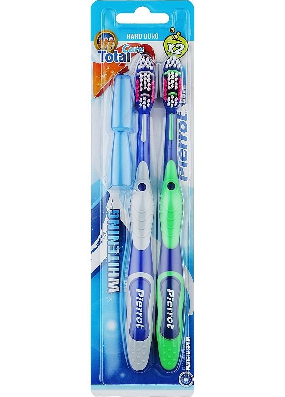Зубна щітка жорстка, біла + салатова Goldx2 Toothbrush Ref.345 2шт (2-957212) Pierrot (369790854)