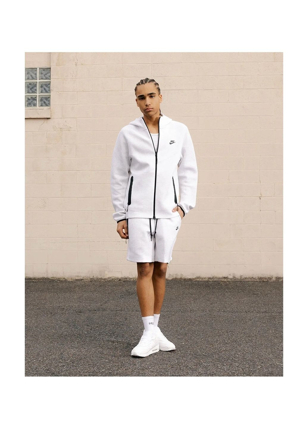 Шорты мужские Tech Fleece Shorts White Nike (366039171)