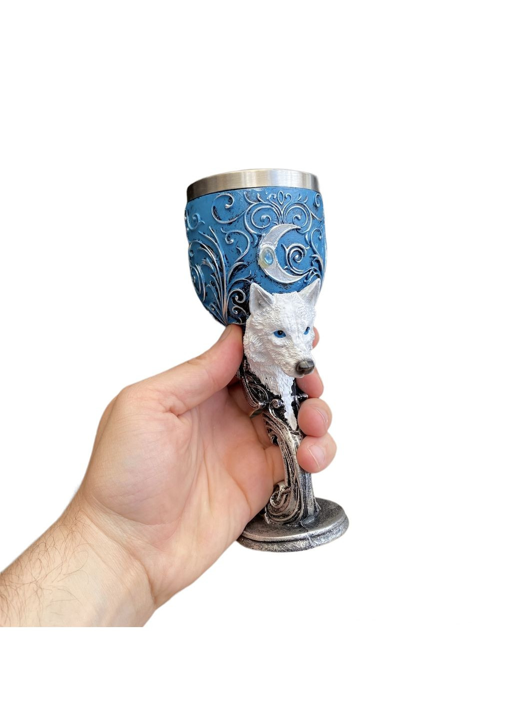 Бокал для вина 3D Білий Вовк Home (294613660)