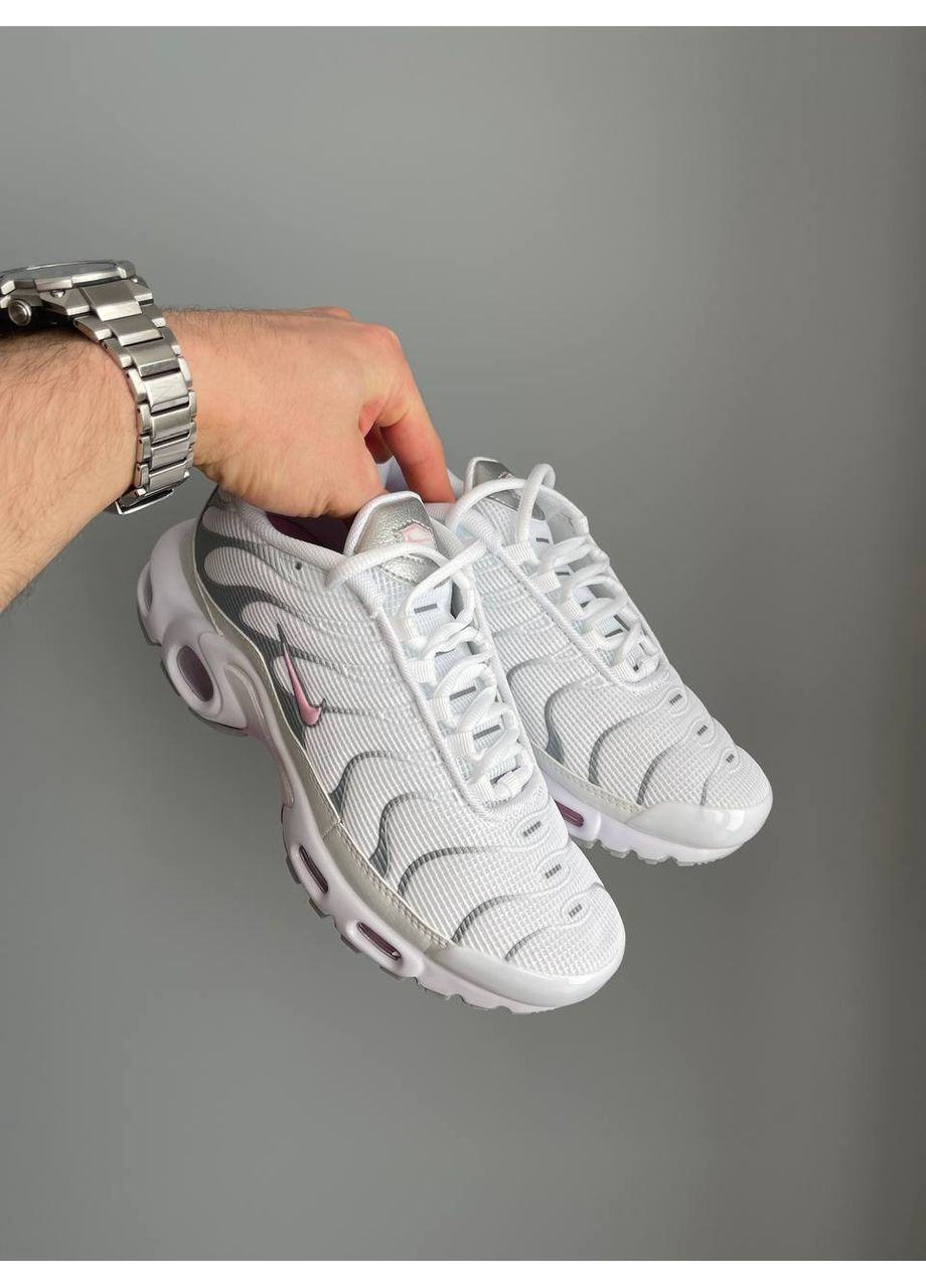 Кроссовки женские Nike Air Max TN Plus White Grey Pink | Найк Эир Макс ТН Плюс белые No Brand белые демисезоны (354331239)
