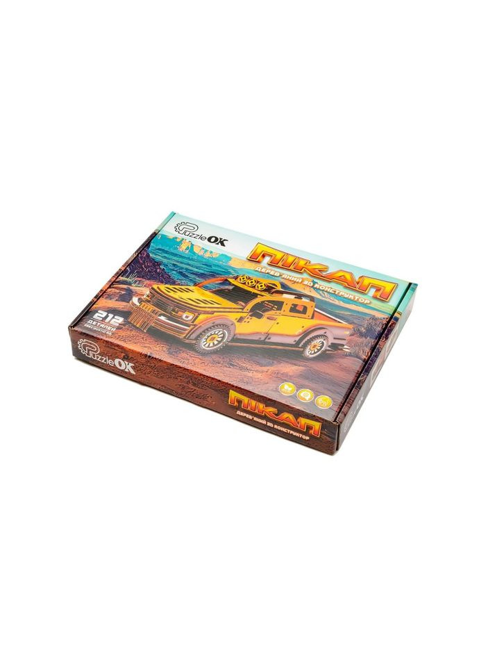 Дерев'яний 3D конструктор "Пікап" Puz-00931, 212 деталей PuzzleOK (327321740)