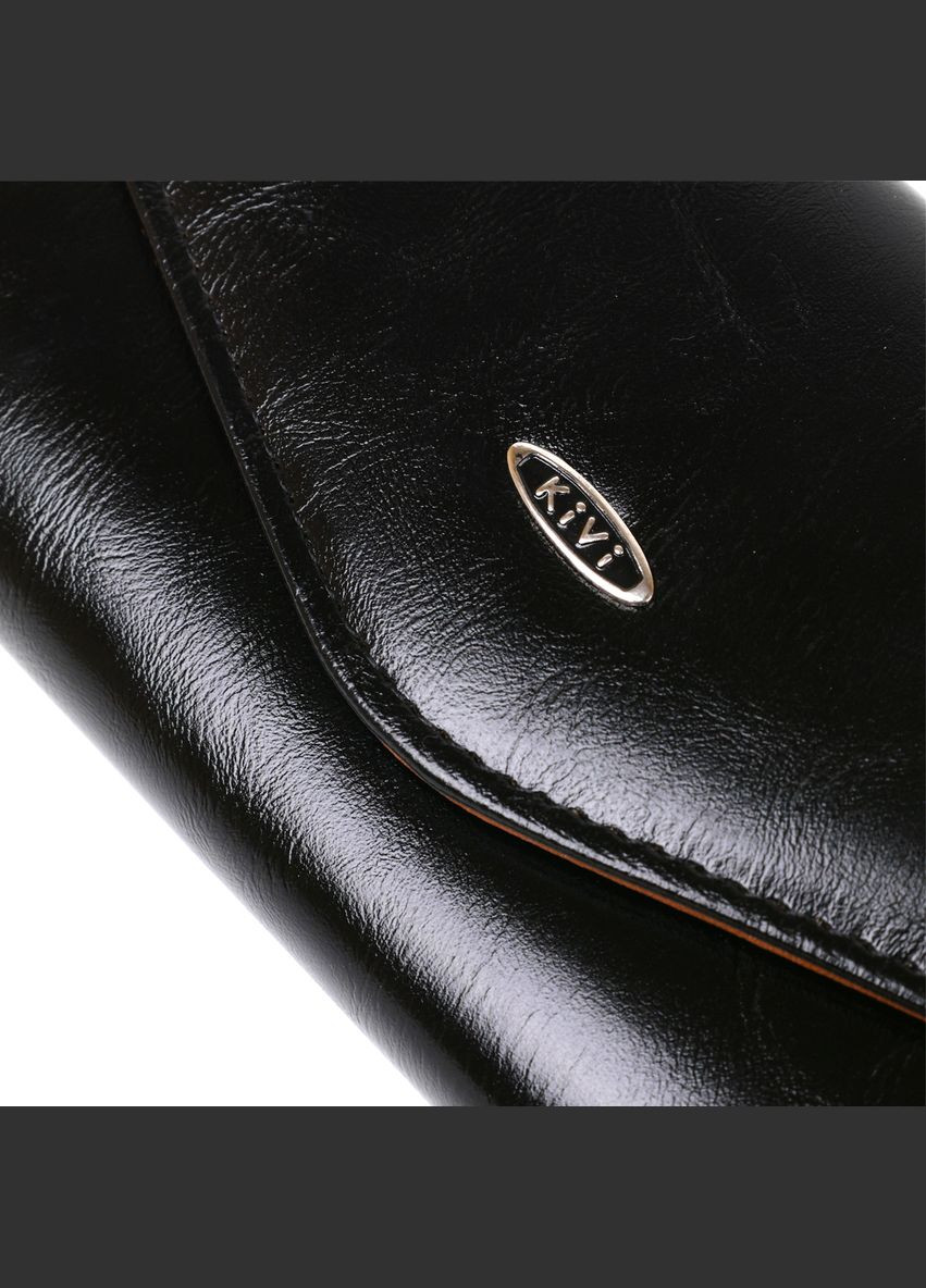 Жіночий гаманець із гладкої екошкіри з монетницею 19073 Чорний KIVI (306882074)