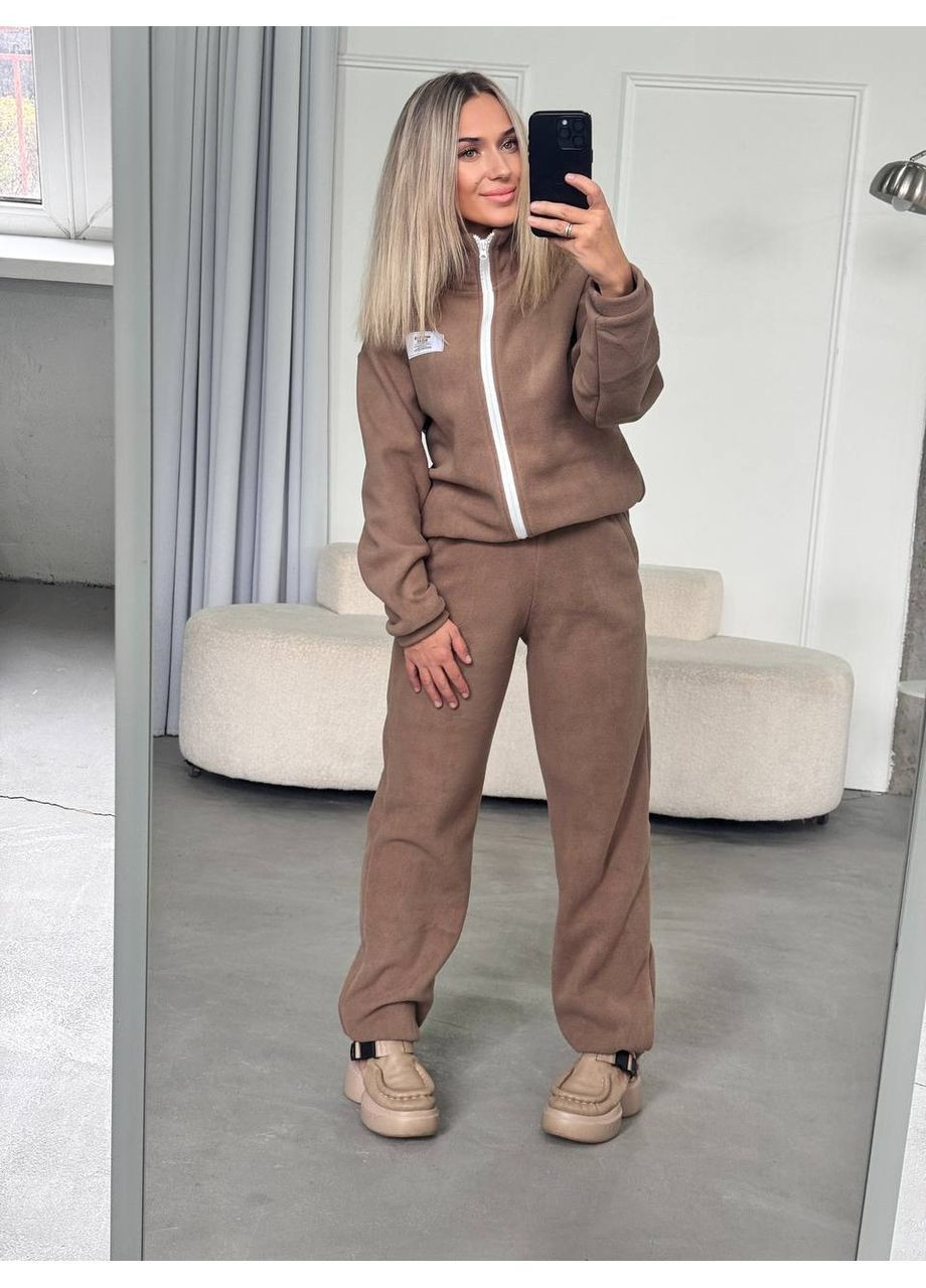 Теплий костюм жіночий полар фліс кофта на змійці No Brand (363983141)