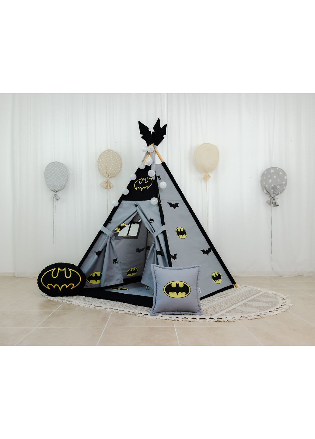Вигвам для мальчика серый Бэтмен Супергерой No Brand (367267968)
