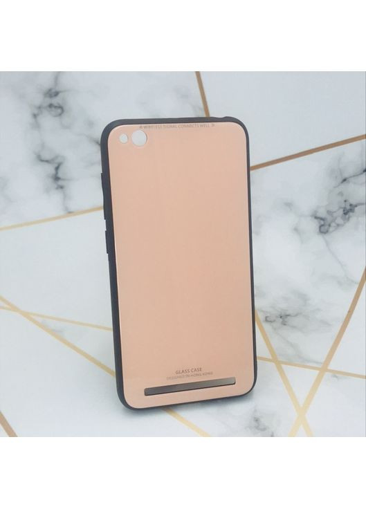 Силіконовий чохол case зі скляною задньою панеллю для Xiaomi Redmi 5A Рожевий Glass (359490867)
