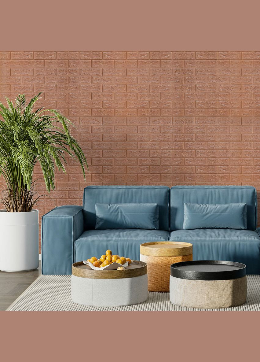 Самоклеюча стінова панель 3D 700х770х7мм (цегла) кава з молоком (D) SW-00001800 Sticker Wall (298284453)