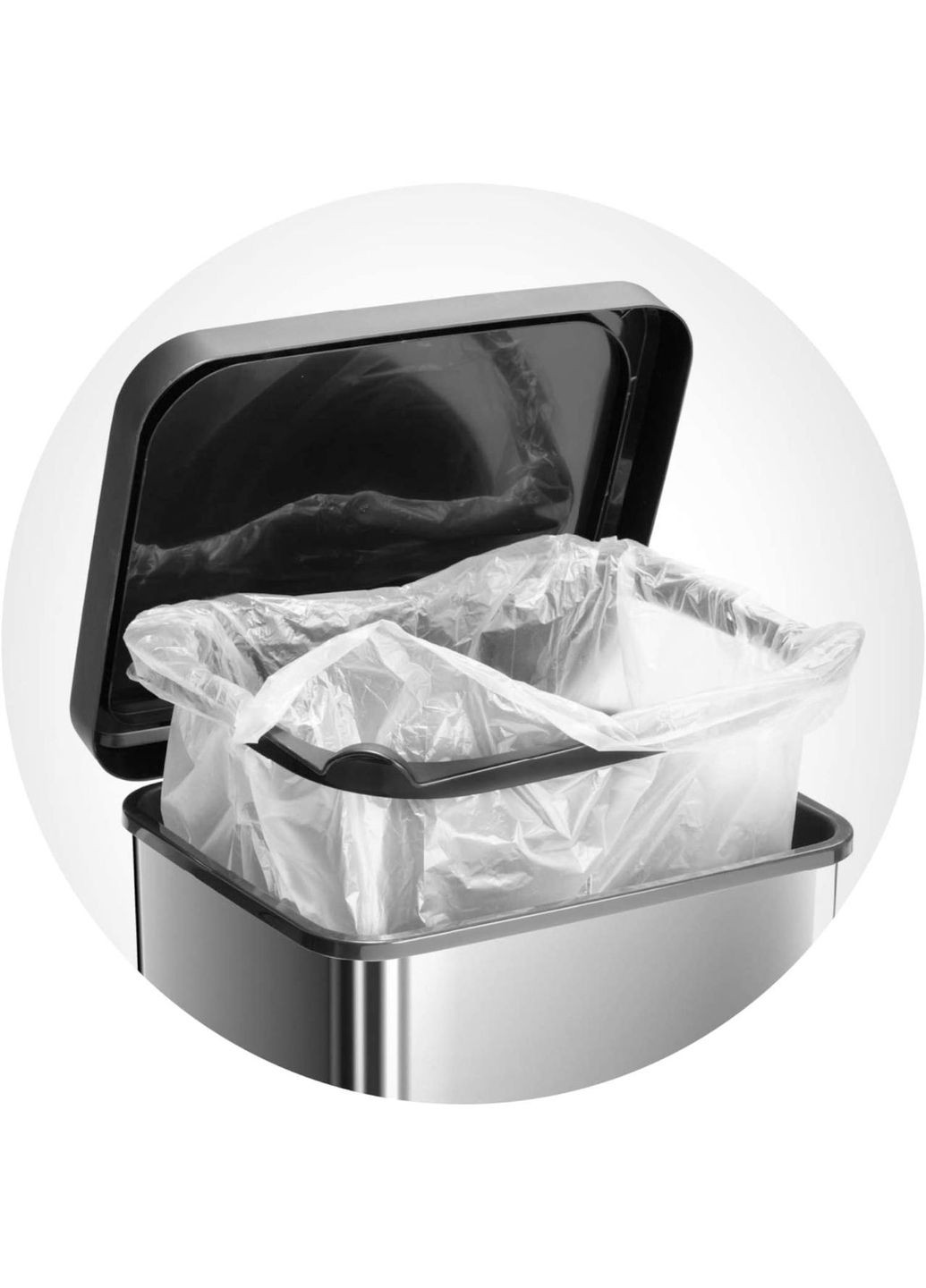 Контейнер для мусора с педалью Paso 20 л (17540) Серебристый Rotho (334714236)