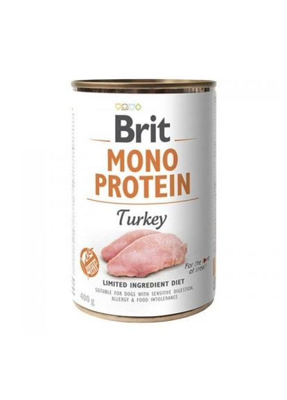Влажный корм для собак Mono Protein с индейкой 400 г (8595602529780) Brit (279568345)