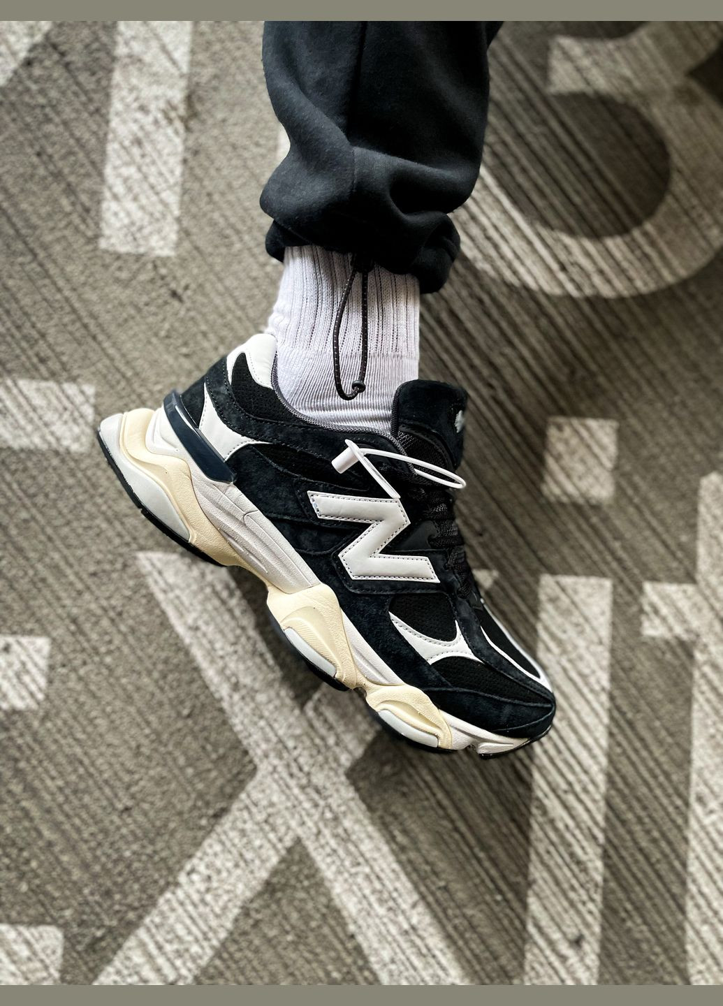 Черные демисезонные кроссовки мужские и женские new balance 9060 black/white | нью баланс 9060 черные No Brand