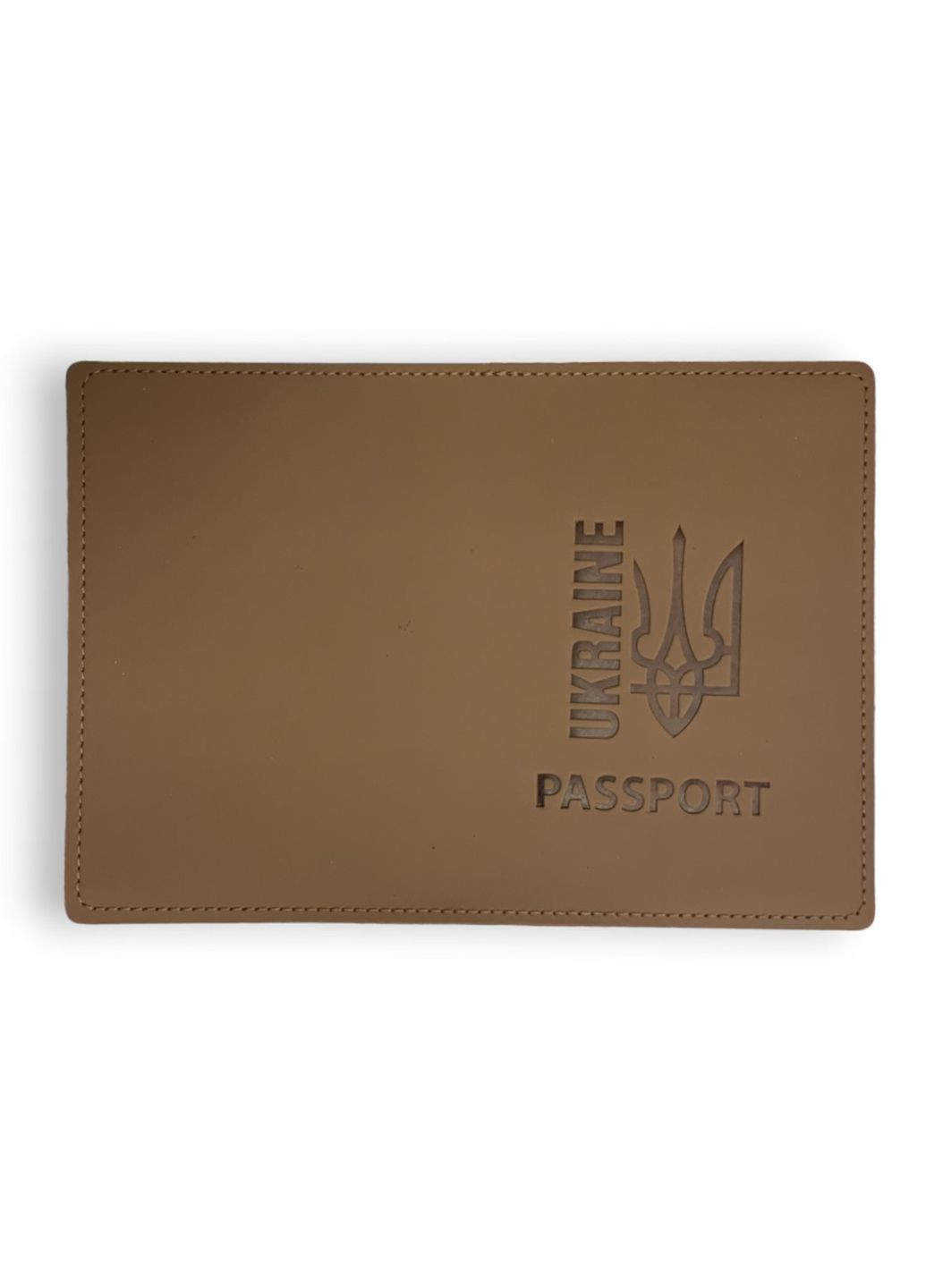 Обложка экокожа Vienna Passport Ukraine Трезубец светло коричневый тиснение 4PROFI (304773430)
