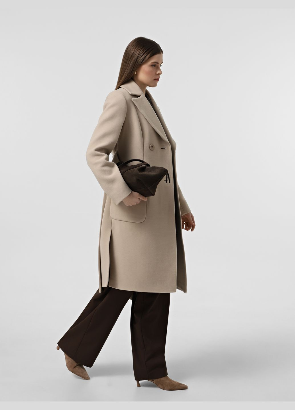 Кремове демісезонне Пальто демісезонне 1907CR двобортне DANNA