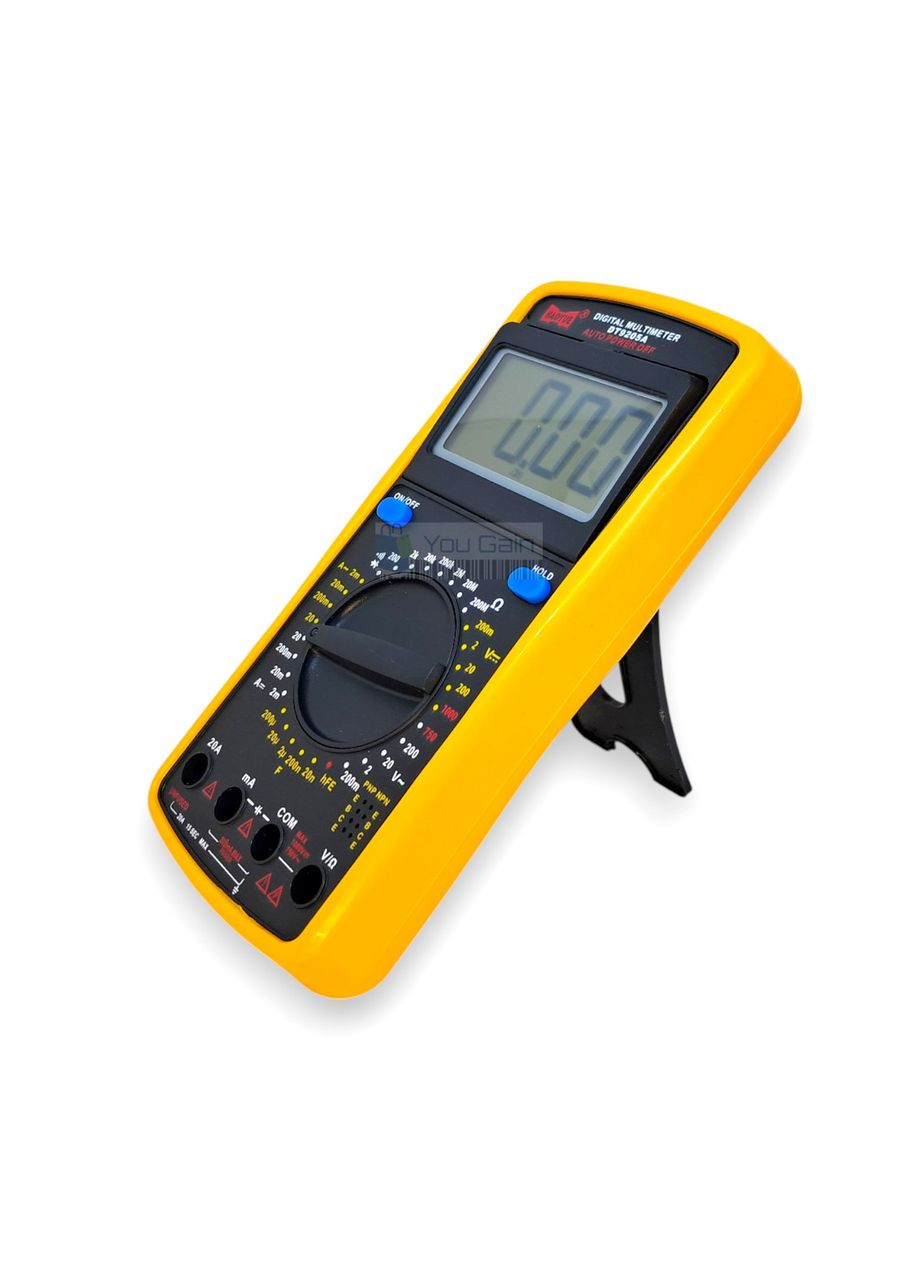 Мультиметр цифровой DT9205A (измерение ёмкости, проверка транзисторов, HOLD, зуммер, автооключение) HAOYUE (362051659)
