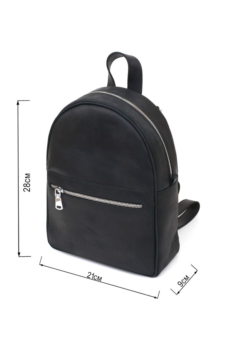 Універсальний жіночий рюкзак на блискавці з кишенями з натуральної шкіри чорний (sku_16313) No Brand (329860338)