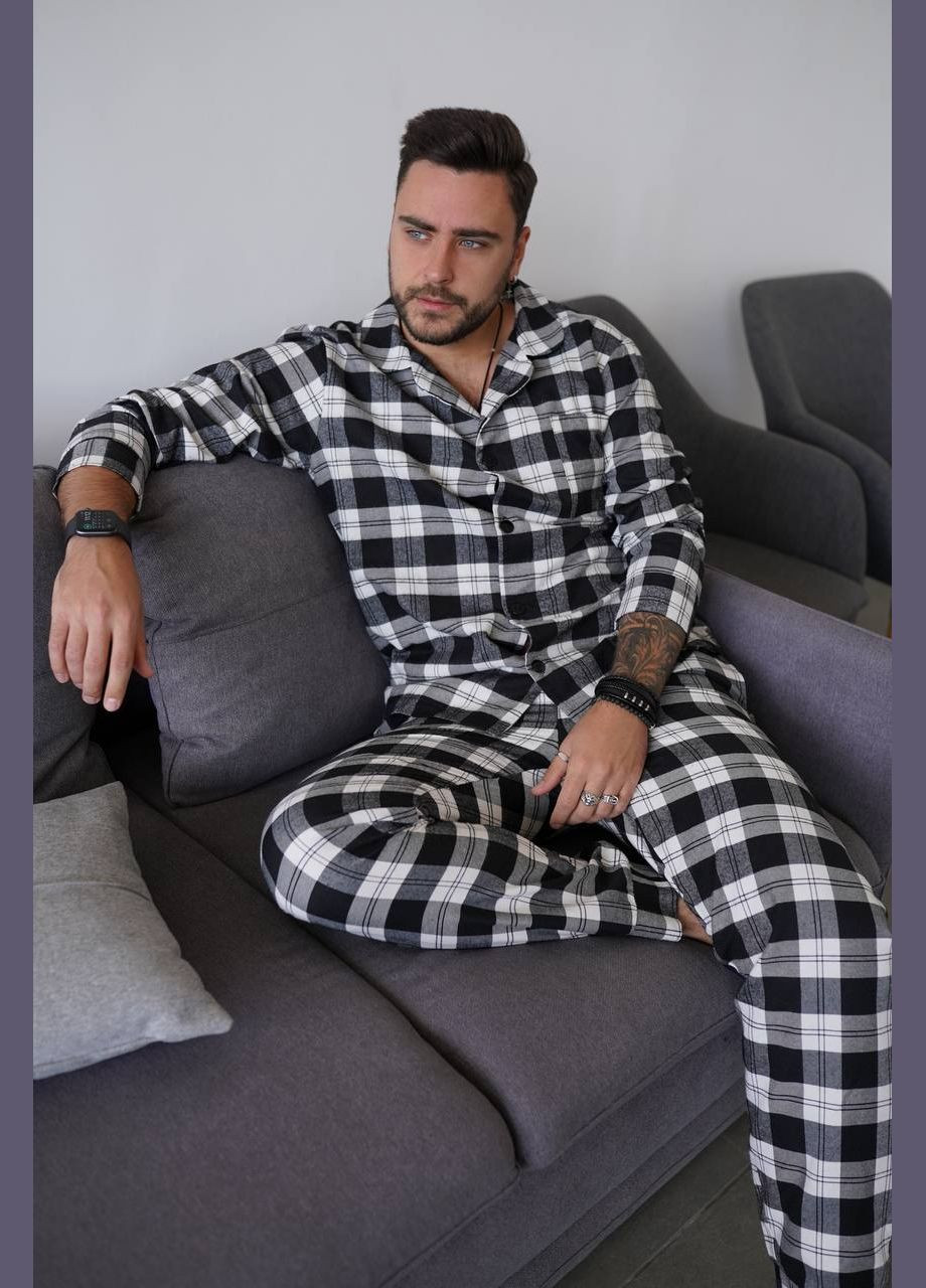 Фланелева піжама в клітинку No Brand (314464532)