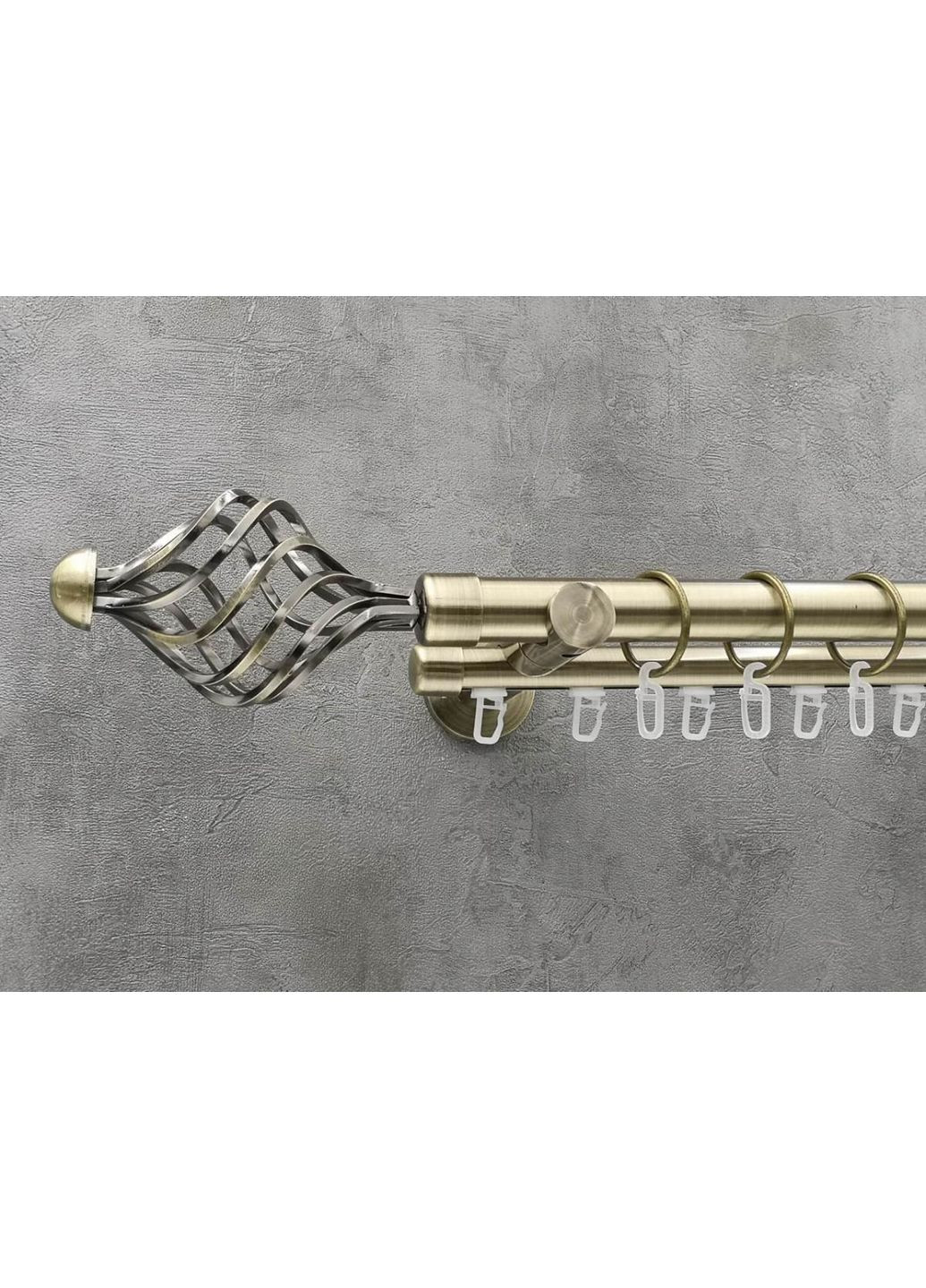 Карниз Арезо гладкая/импрессионная штанга двойной универсальный 25/19 мм 160 см Антик Quadrum (352782675)