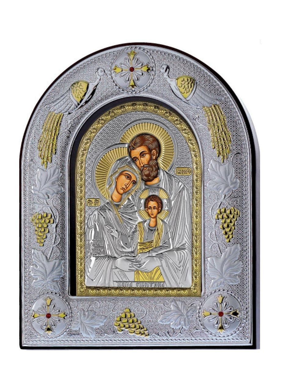 Святое Семейство 12х14см арочной формы на белой коже Prince Silvero (265215530)