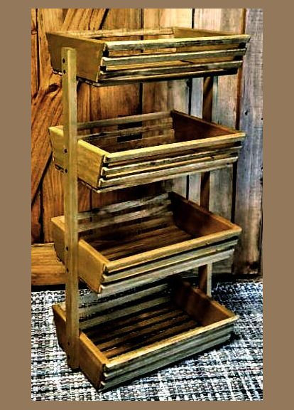 Стелаж для овочів і фруктів з дерева Ватерлемон мускат (ЯХТ-001807) No Brand (327845611)