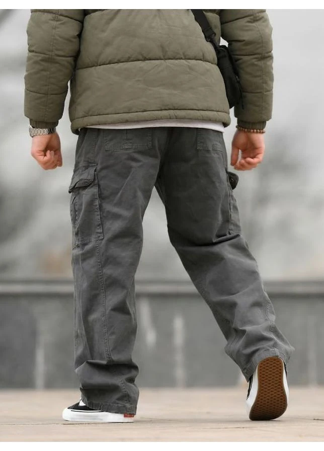 Карго штани чоловічі Oversize сірі ВТ5308, джинсові широкі штани, весняні 30 No Brand (392962677)
