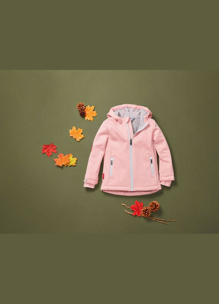 Рожева демісезонна куртка softshell водовідштовхувальна та вітрозахисна для дівчинки bionic-finish® eco 375429 рожевий куртка-лайнер Lupilu