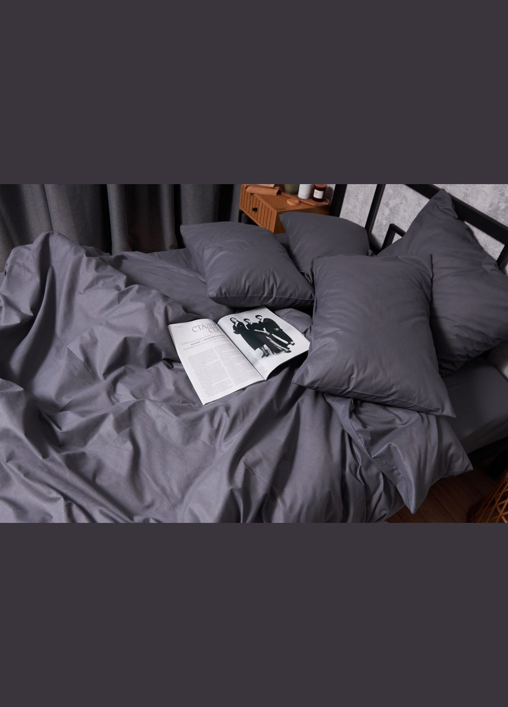 Комплект постельного белья Бязь Gold Люкс семейный 143х210х2 наволочки 2х40х60 (MS-820003210) Moon&Star Dark Blue (288043429)