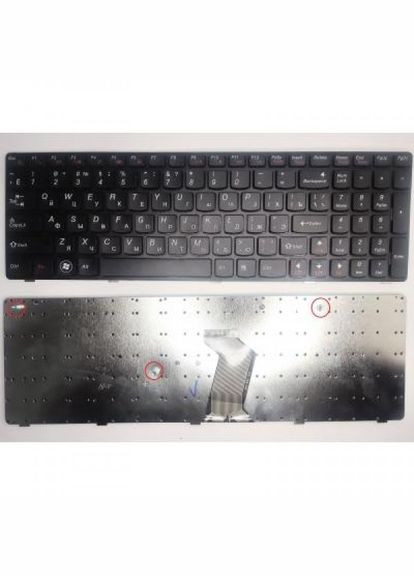 Клавіатура ноутбука амкой RU (A43819) Lenovo ideapad b570/b580/b590/v570/z570 черная с черной р (275092520)