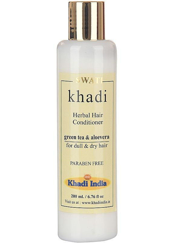 Трав'яний кондиціонер для волосся "Зелений чай і алое вера" Herbal Hair Conditioner Green Tea & Aloevera 200ml (2-1038067) Khadi Swati (369791568)