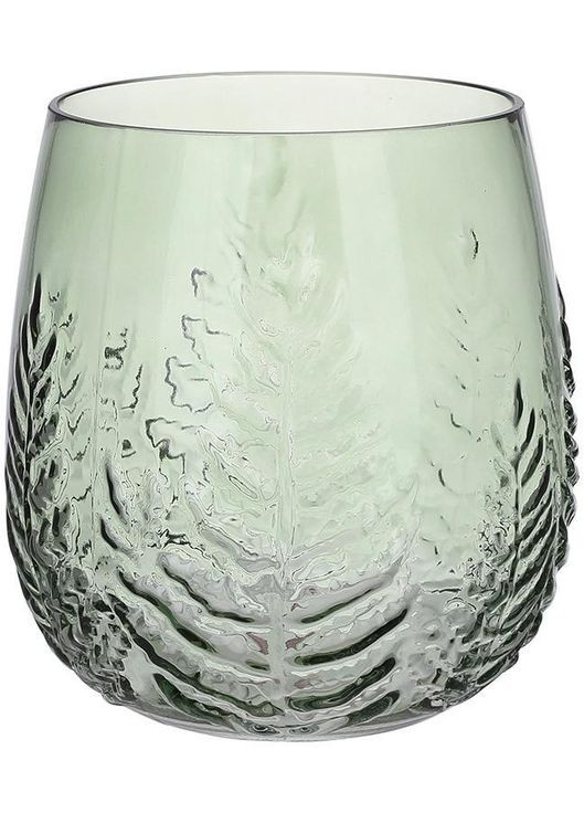 Ваза скляна Ancient Glass «Leaf» Ø16х19см, зелене скло BonaDi (329897776)