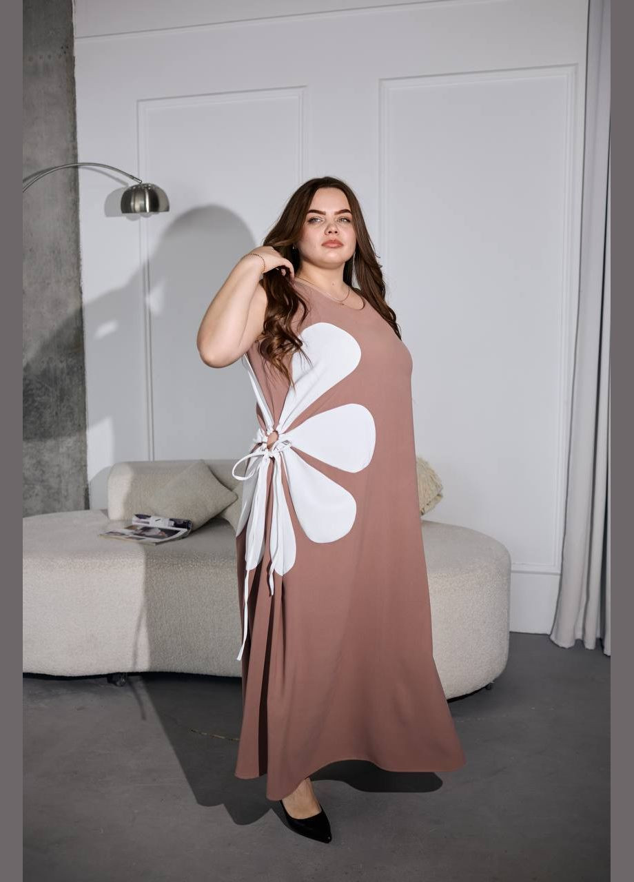 Бежевое кэжуал платье Idiali однотонное