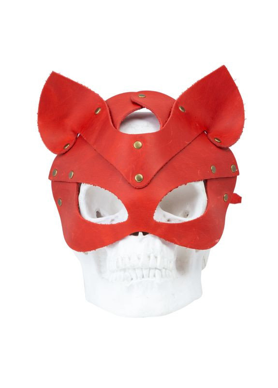 Премиум маска кошечки, натуральная кожа, красная, подарочная упаковка LOVECRAFT (297587713)