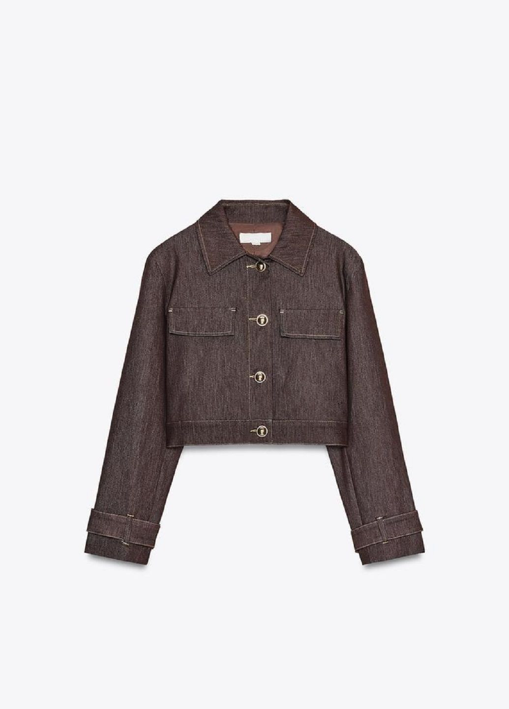 Коричневый женский жакет Zara однотонный - демисезонный