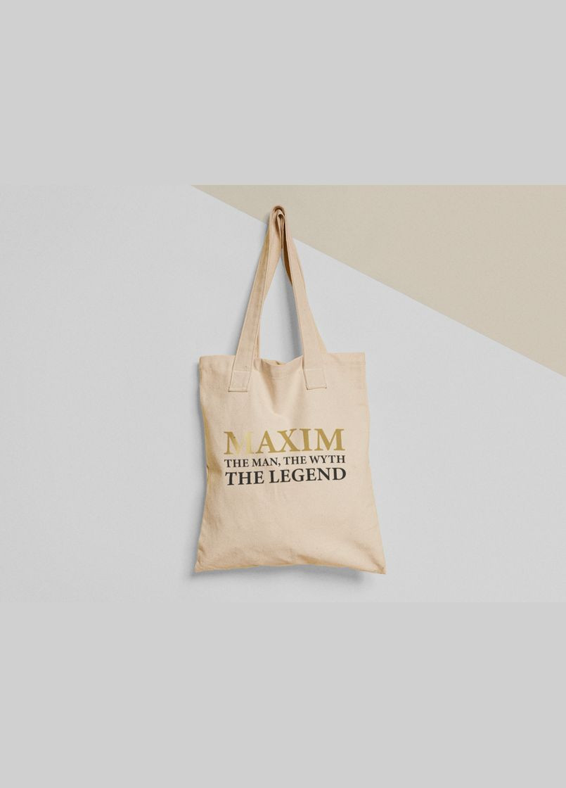 Еко торба шопер з принтом Maxim the man the wyth the legend Максим No Brand (336547873)