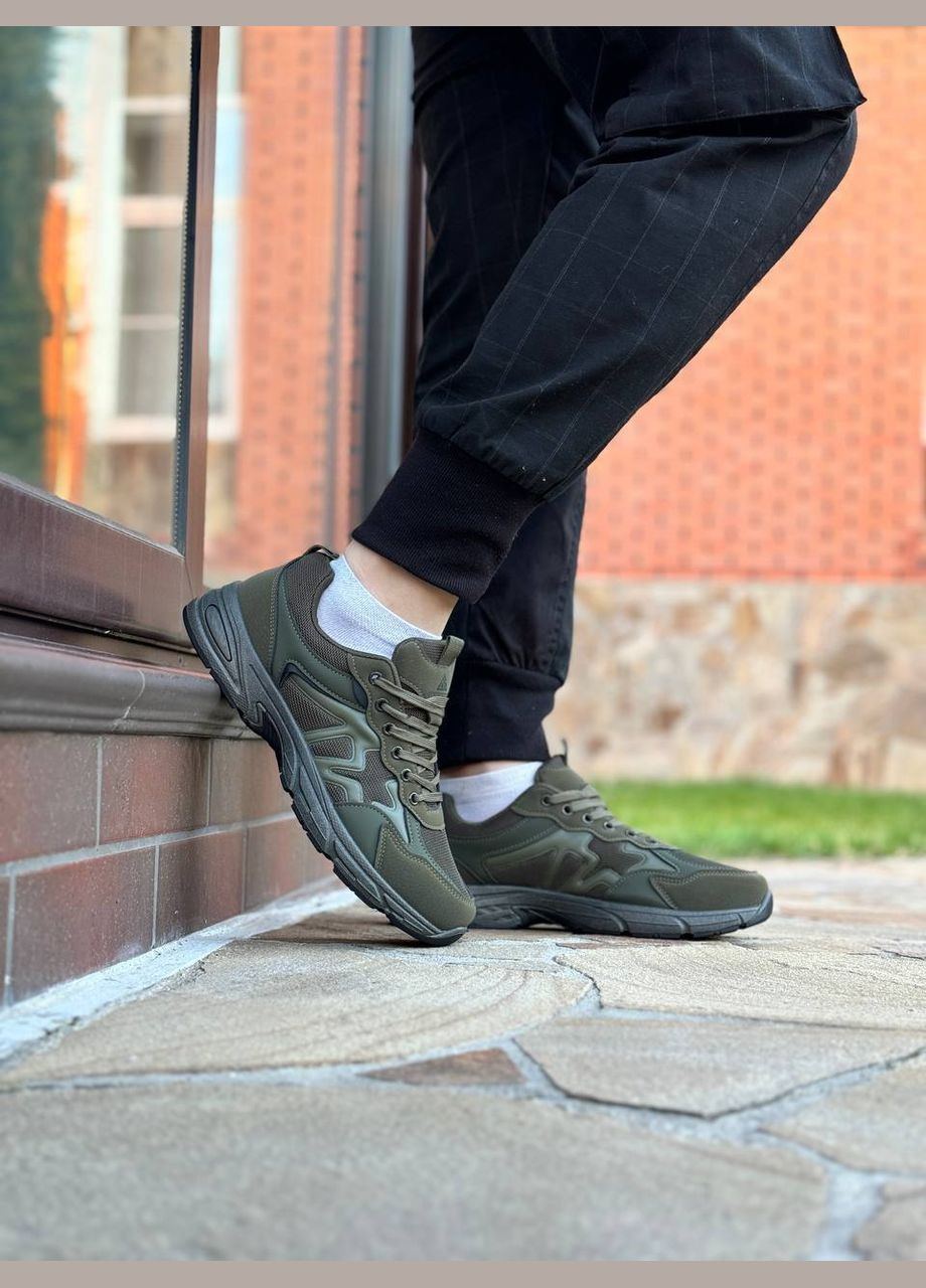 Серо-зеленые демисезонные кроссовки мужские No Brand