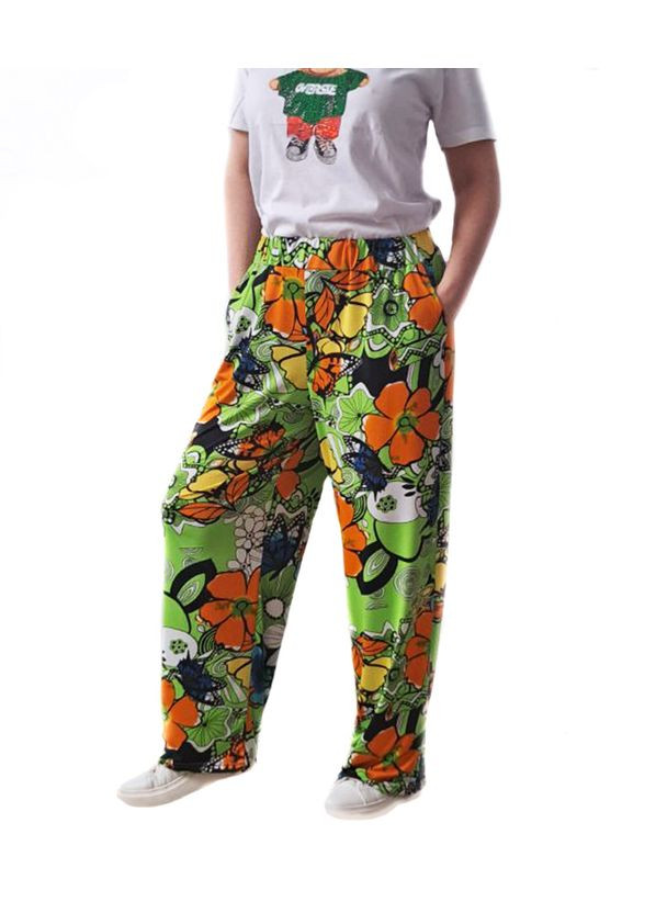 Жіночі літні штани вільного крою з кишенями, масло No Brand (315408635)